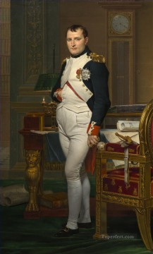  Louis Oil Painting - Napoleon in his Study Neoclassicism Jacques Louis David